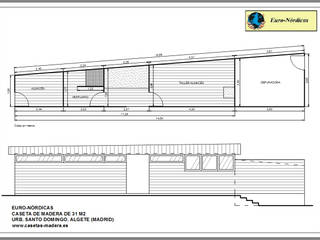 Proyecto de Caseta de madera de 31 m2 en Algete (Madrid), Euro-Nórdicas Euro-Nórdicas منازل خشب نقي Multicolored