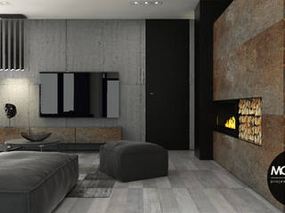 Wnętrze w męskim stylu, MONOstudio MONOstudio Living room Granite