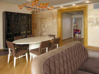 Декоративная роспись-коллаж с рельефными элементами и золочением, мастерская22 мастерская22 Eclectic style living room