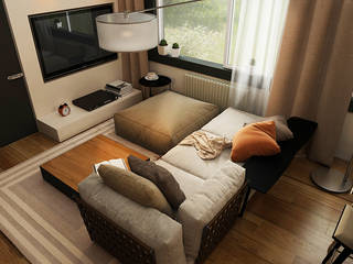 Фантазия, he.d group he.d group Industriale Wohnzimmer Orange