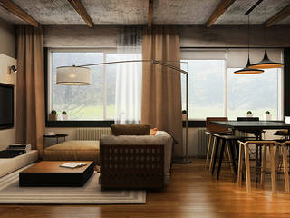 Фантазия, he.d group he.d group Living room Wood Orange