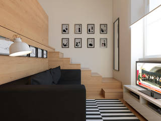 Micro Loft, José Tiago Rosa José Tiago Rosa Minimalist living room