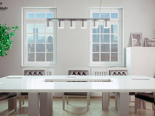 Переговорная в небольшом офисе, Андреев Александр Андреев Александр Minimalst style study/office Engineered Wood Transparent