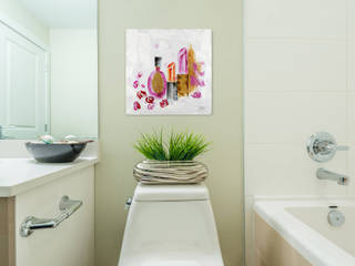 Gemälde & Wandbilder für das Badezimmer, KUNSTLOFT KUNSTLOFT Modern bathroom Cotton Red