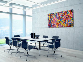 Gemälde & Wandbilder für Büro & Praxis, KUNSTLOFT KUNSTLOFT Modern study/office Cotton Red