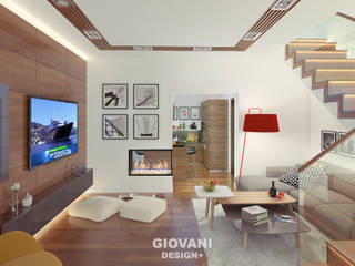 Эко домик , Giovani Design Studio Giovani Design Studio Minimalistische Wohnzimmer