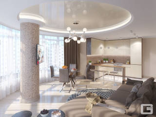 Панорамная мечта, Giovani Design Studio Giovani Design Studio Eclectic style kitchen Beige