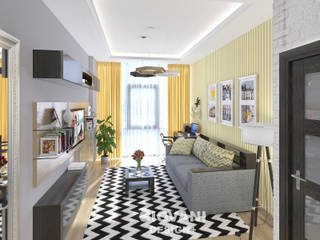 Солнечная квартира для молодой семьи, Giovani Design Studio Giovani Design Studio Living room Yellow