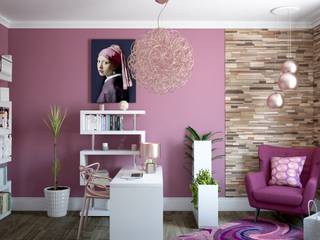 bureau classique chic, Concept d'intérieur Concept d'intérieur Klassische Arbeitszimmer Kupfer/Bronze/Messing Pink Accessoires und Dekoration