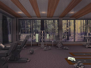 Gym In The Forrest, Design by Bley Design by Bley Moderner Fitnessraum
