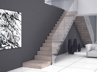 LIGHT, Grana Scale Grana Scale Minimalist corridor, hallway & stairs