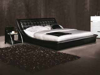 Gllamor Leather Black bed, Gllamor Gllamor Nowoczesna sypialnia