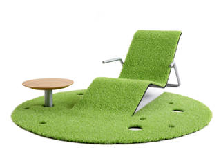Rug Lounger, 藤村デザインスタジオ / FUJIMURA DESIGIN STUDIO 藤村デザインスタジオ / FUJIMURA DESIGIN STUDIO Modern terrace Synthetic Green Furniture