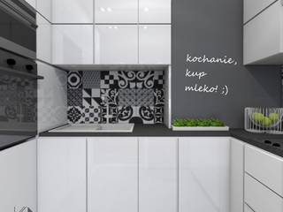 Mieszkanie w Krakowie 60m2, Architekt wnętrz Klaudia Pniak Architekt wnętrz Klaudia Pniak Cocinas modernas: Ideas, imágenes y decoración
