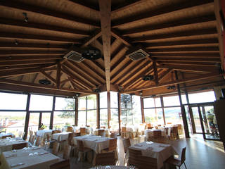 RESTAURANTE MAGNA MATER, F.JAVIER MUÑOZ, ESTUDIO DE ARQUITECTURA F.JAVIER MUÑOZ, ESTUDIO DE ARQUITECTURA Commercial spaces Wood Wood effect