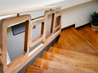 Renovación escalera, GD Studio CA GD Studio CA Minimalist corridor, hallway & stairs Wood Wood effect