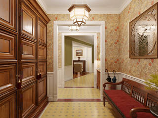 Квартира на Весковском переулке, MARION STUDIO MARION STUDIO Classic corridor, hallway & stairs