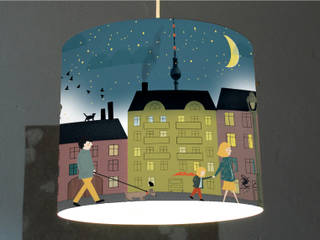 Kinderlampe: "Berlin bei Nacht", Fotolampe Berlin Fotolampe Berlin Modern nursery/kids room Synthetic Brown