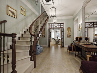 Дом в поселке Красное, MARION STUDIO MARION STUDIO Classic corridor, hallway & stairs