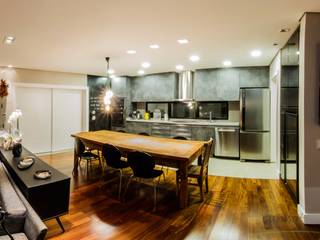 Residência Sustentável, cunha² arquitetura cunha² arquitetura Minimalist dining room Solid Wood