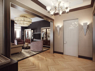 Квартира в ЖК Донское подворье, MARION STUDIO MARION STUDIO Eclectic corridor, hallway & stairs