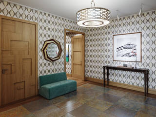 Квартира в ЖК Dominion, MARION STUDIO MARION STUDIO Eclectic corridor, hallway & stairs