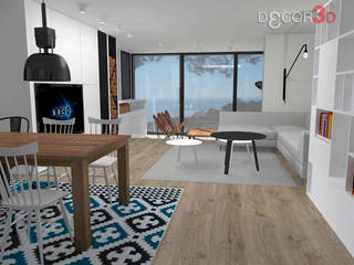 PROYECTO DE VIVIENDA EN SANT POL DE MAR, Nuria Decor3D Nuria Decor3D Ruang Keluarga Gaya Mediteran