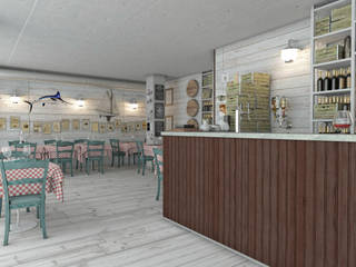 Italian Restaurant, Progetto & Render Progetto & Render Espacios comerciales