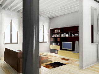 Restauro appartamento A.D., RBM ASSOCIATI RBM ASSOCIATI Modern living room