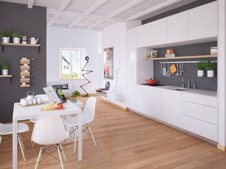 Ristrutturazione di un vecchio mulino a Jussy, Jonathan Sabbadini Jonathan Sabbadini Scandinavian style kitchen Wood Wood effect