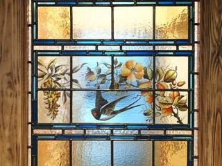 ​ビクトリア時代に描かれた美しいステンドグラス&ヴァセリンガラスのペンダントランプ, Crair Antiques クレアアンティークス Crair Antiques クレアアンティークス ドア