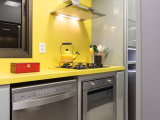 Apartamento jovem casal, B+R Arquitetura B+R Arquitetura Modern kitchen Bench tops