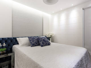 Apartamento jovem casal, B+R Arquitetura B+R Arquitetura Modern style bedroom Lighting