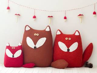 Une famille de renards..., Handmade of Passion Handmade of Passion Nursery/kid's roomAccessories & decoration Wool Red