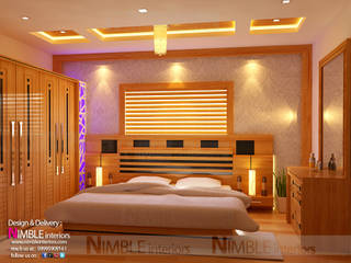 Modern Style Bedroom in Teak Wood, Nimble Interiors Nimble Interiors ห้องนอน ไม้ Wood effect