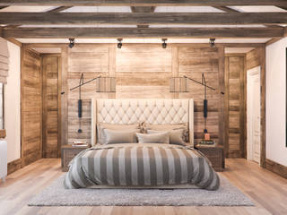Спальная в стиле шале, Шабалин Александр Шабалин Александр Country style bedroom Wood Beige
