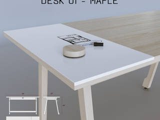 Artifox Desk 01, 2GO Design Studio 2GO Design Studio Bureau minimaliste Bois Effet bois