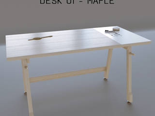 Artifox Desk 01, 2GO Design Studio 2GO Design Studio Phòng học/văn phòng phong cách tối giản Nhựa