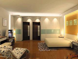 Interiors, S.R. Buildtech – The Gharexperts S.R. Buildtech – The Gharexperts Kamar Tidur Gaya Asia