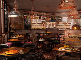 LA CASCINA Italian&French kitchen Restaurant, Mert Duyal - Mc Roher Design Studio Mert Duyal - Mc Roher Design Studio Mediterrane Esszimmer