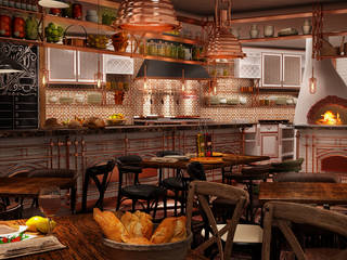 LA CASCINA Italian&French kitchen Restaurant, Mert Duyal - Mc Roher Design Studio Mert Duyal - Mc Roher Design Studio Mediterrane Esszimmer