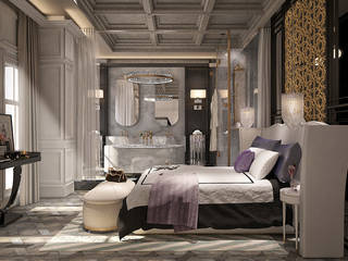 Private villa design, Mert Duyal - Mc Roher Design Studio Mert Duyal - Mc Roher Design Studio Modern style bedroom