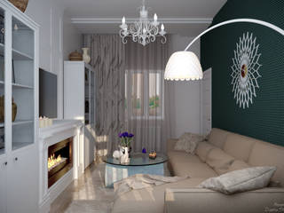 Дизайн гостиной в стиле неоклассика в г. Абинск, Студия интерьерного дизайна happy.design Студия интерьерного дизайна happy.design Modern living room