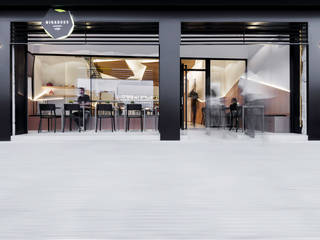 Café Mirabous, Nan Arquitectos Nan Arquitectos Kantor & Toko Modern Aluminium/Seng Black