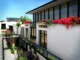 Sabino 190, Boué Arquitectos Boué Arquitectos Rustic style balcony, veranda & terrace