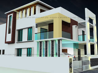 Residential Design & Development for Ms.Jannath Bee Mohammed Khan, D-SiGN KSTUDIO™ PVT LTD ARCHITECTS + INTERIORS + LANDSCAPING D-SiGN KSTUDIO™ PVT LTD ARCHITECTS + INTERIORS + LANDSCAPING Будинки Цегла