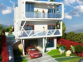 MODERN GREEK THEMED BUNGALOW SCHEME,KHANDALA, AIS Designs AIS Designs منازل