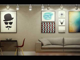 Apartamento Uruguai, fpr Studio fpr Studio Industrial style living room Grey