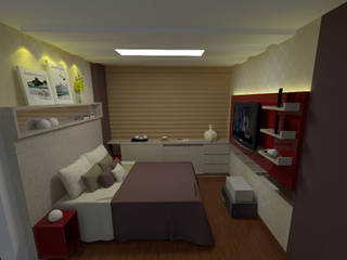 Quarto pequeno, Duecad - Arquitetura e Interiores Duecad - Arquitetura e Interiores 모던스타일 침실