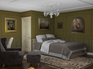 Классический стиль в однокомнатной квартире, MEL design MEL design 臥室
